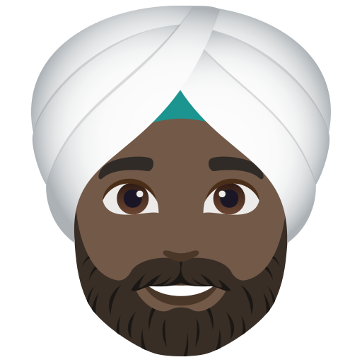 Homem Com Turbante: Pele Escura para JoyPixels 10.0