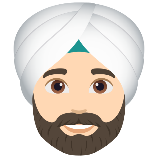Homem Com Turbante: Pele Clara para JoyPixels 10.0