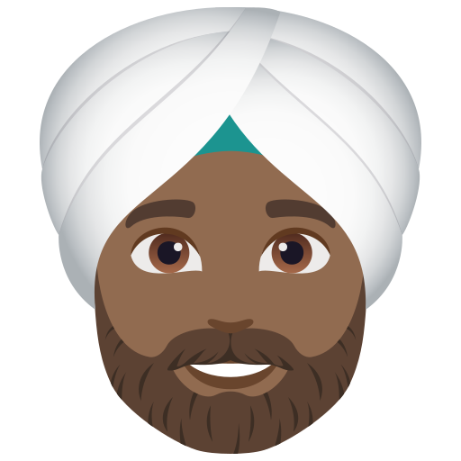 Homem Com Turbante: Pele Morena Escura para JoyPixels 10.0