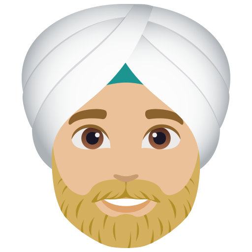 Homem Com Turbante: Pele Morena Clara para JoyPixels 10.0