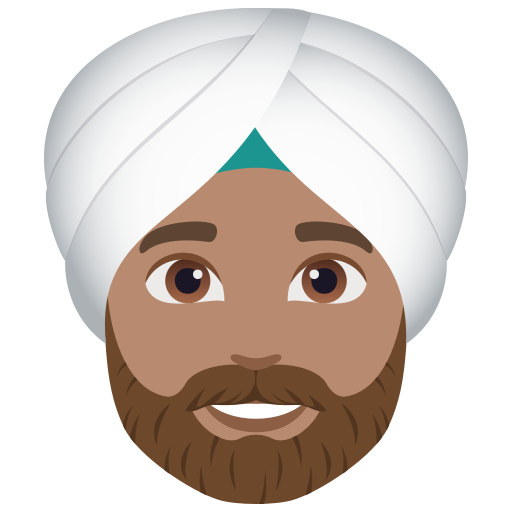 Homem Com Turbante: Pele Morena para JoyPixels 10.0