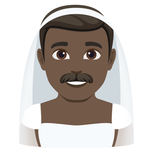 Мужчина в фате: очень темный тон кожи для JoyPixels 10.0