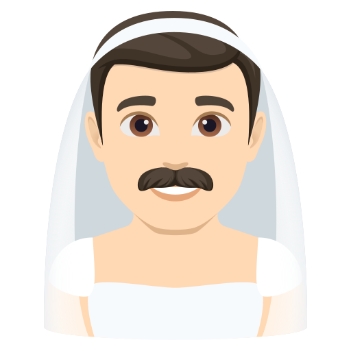 Мужчина в фате: очень светлый тон кожи для JoyPixels 10.0