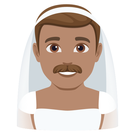 Мужчина в фате: средний тон кожи для JoyPixels 10.0