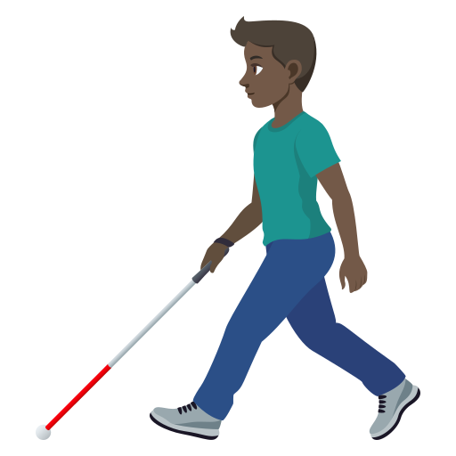 Homem Com Bengala Para Cego: Pele Escura para JoyPixels 10.0