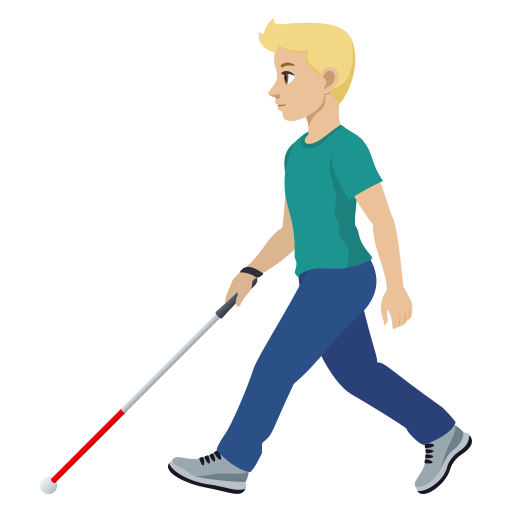 Homem Com Bengala Para Cego: Pele Morena Clara para JoyPixels 10.0
