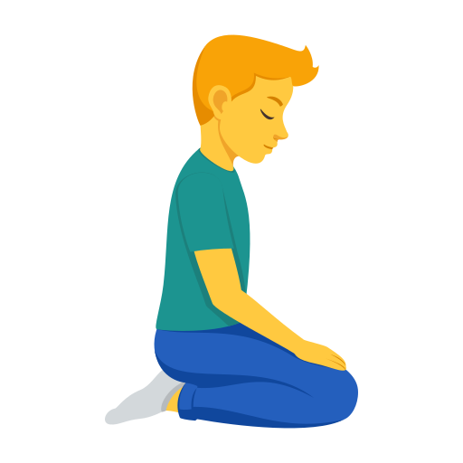 Homem ajoelhado virado para a direita para JoyPixels 10.0