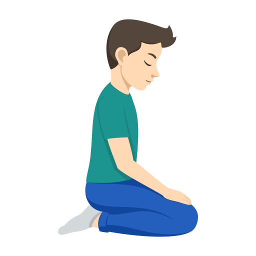 Homem ajoelhado virado para a direita: tom de pele claro para JoyPixels 10.0