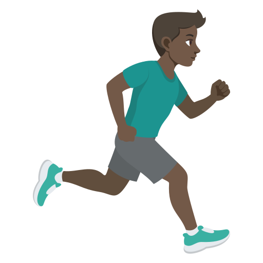 Homem correndo de frente para a direita: tom de pele escuro para JoyPixels 10.0