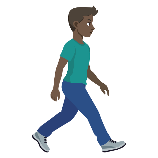 Homem caminhando de frente para a direita: tom de pele escuro para JoyPixels 10.0