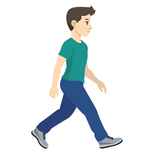 Чоловік йде вправо: світлий тон шкіри для JoyPixels 10.0