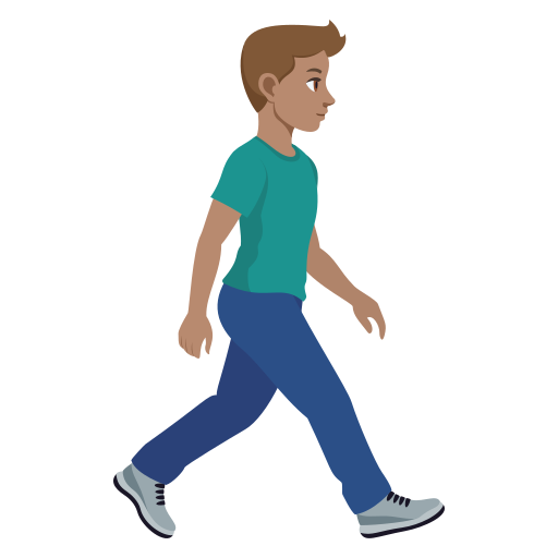 <p>Чоловік, що йде: середній тон шкіри, повернений вправо</p> для JoyPixels 10.0