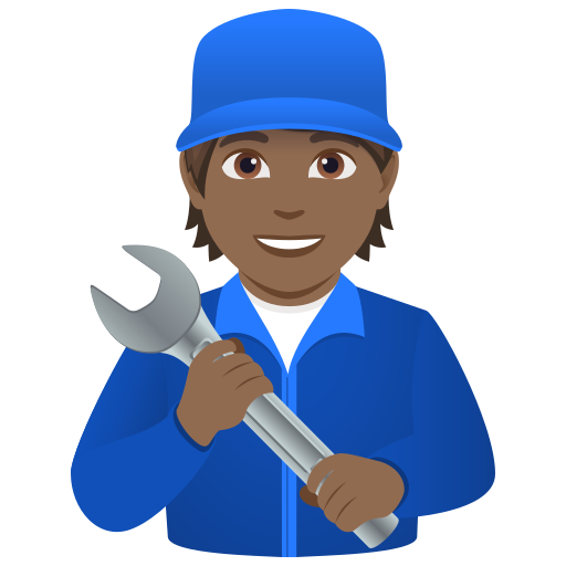 Mecânico Trabalhando: Pele Morena Escura para JoyPixels 10.0