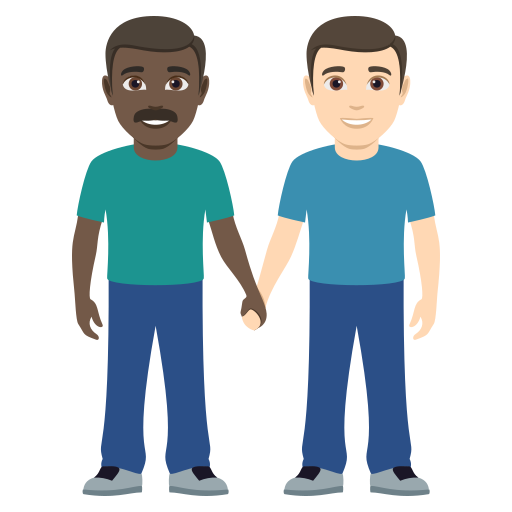 Dois Homens De Mãos Dadas: Pele Escura, Pele Clara para JoyPixels 10.0