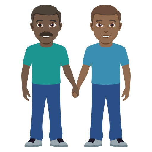 Dois Homens De Mãos Dadas: Pele Escura, Pele Morena Escura para JoyPixels 10.0