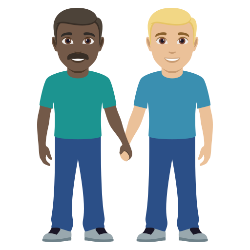 Dois Homens De Mãos Dadas: Pele Escura, Pele Morena Clara para JoyPixels 10.0