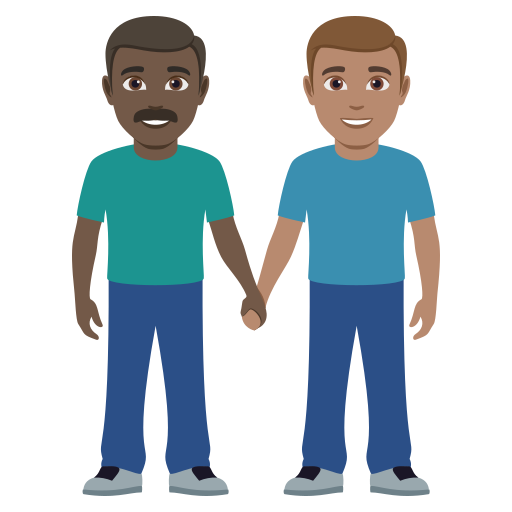 Dois Homens De Mãos Dadas: Pele Escura, Pele Morena para JoyPixels 10.0