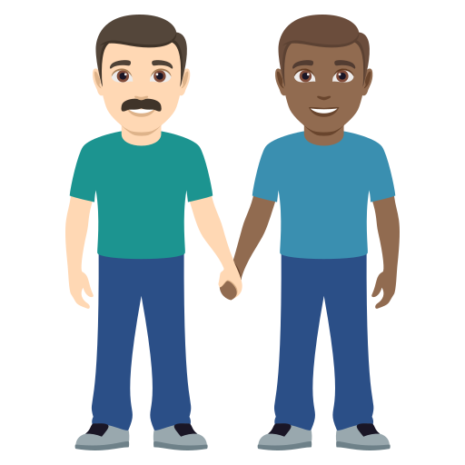 Dois Homens De Mãos Dadas: Pele Clara, Pele Morena Escura para JoyPixels 10.0