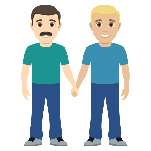 Homens a segurar as mãos: Tom de Pele Claro, Tom de Pele Médio-Luz para JoyPixels 10.0