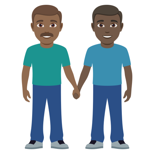 Dois Homens De Mãos Dadas: Pele Morena Escura, Pele Escura para JoyPixels 10.0