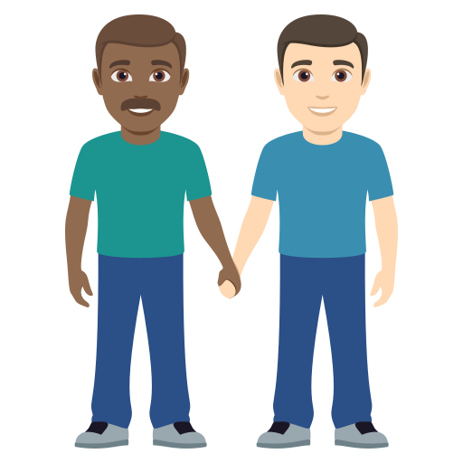 Dois Homens De Mãos Dadas: Pele Morena Escura, Pele Clara para JoyPixels 10.0