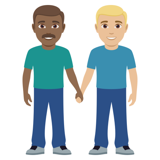 Dois Homens De Mãos Dadas: Pele Morena Escura, Pele Morena Clara para JoyPixels 10.0