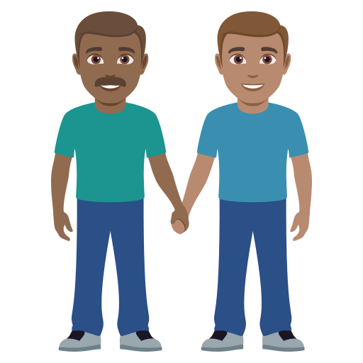 Dois Homens De Mãos Dadas: Pele Morena Escura, Pele Morena para JoyPixels 10.0