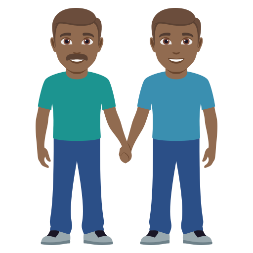 Dois Homens De Mãos Dadas: Pele Morena Escura para JoyPixels 10.0