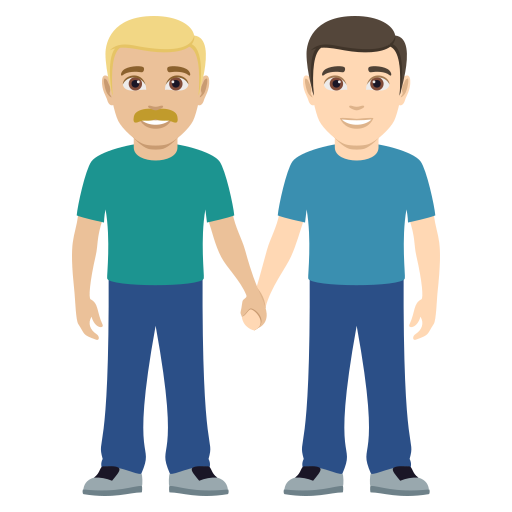 Dois Homens De Mãos Dadas: Pele Morena Clara, Pele Clara para JoyPixels 10.0