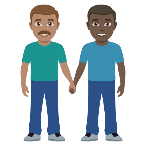 Dois Homens De Mãos Dadas: Pele Morena, Pele Escura para JoyPixels 10.0