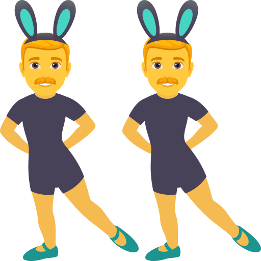 Чоловіки з вухами кролика для JoyPixels 10.0