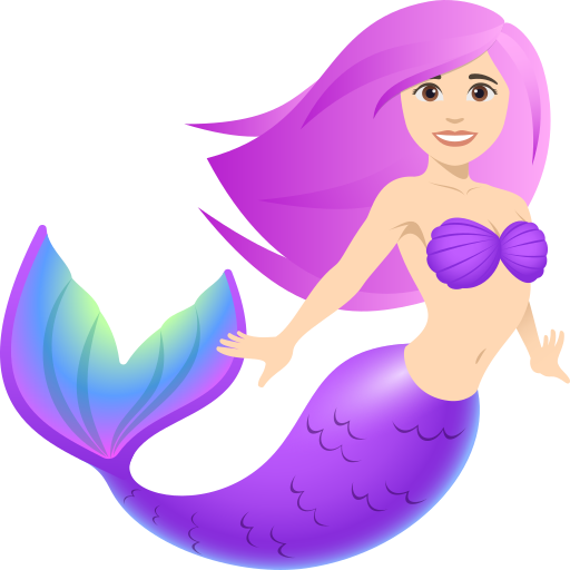 Женщина-русалка: очень светлый тон кожи для JoyPixels 10.0