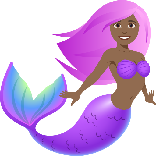 Жінка-русалка: темний тон шкіри для JoyPixels 10.0