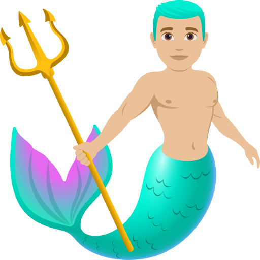 Тритон: светлый тон кожи для JoyPixels 10.0