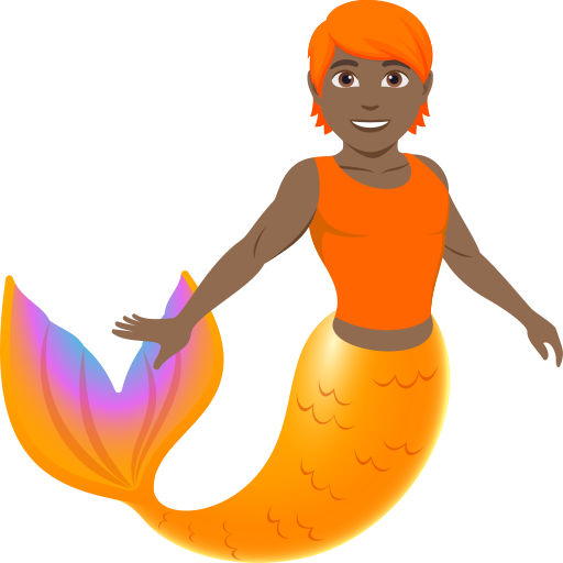 Pessoa Sereia: Pele Morena Escura para JoyPixels 10.0