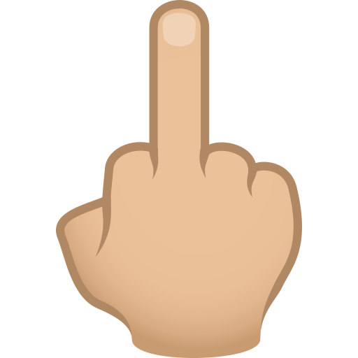 Середній палець: світлий тон шкіри для JoyPixels 10.0