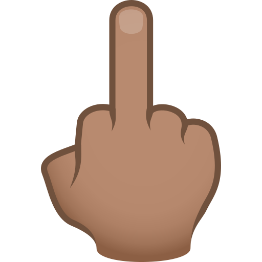 Dedo Do Meio: Pele Morena para JoyPixels 10.0