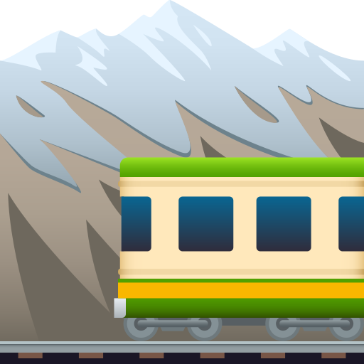 Поезд в горах для JoyPixels 10.0