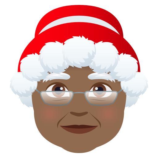 Mamãe Noel: Pele Morena Escura para JoyPixels 10.0