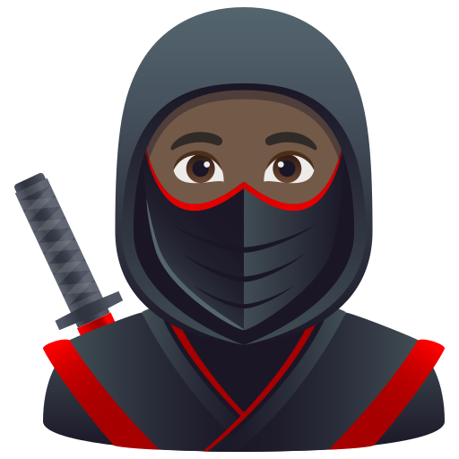 Ніндзя: дуже темний тон шкіри для JoyPixels 10.0