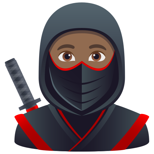 Ниндзя: темный тон кожи для JoyPixels 10.0