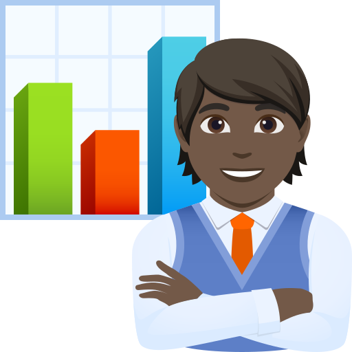 Trabalhador De Escritório: Pele Escura para JoyPixels 10.0