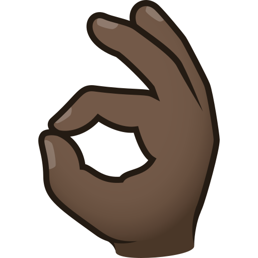 Sinal De Ok: Pele Escura para JoyPixels 10.0