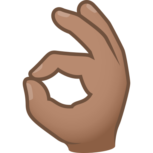 Sinal De Ok: Pele Morena para JoyPixels 10.0