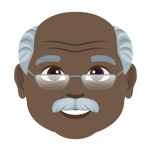 Homem Idoso: Pele Escura para JoyPixels 10.0