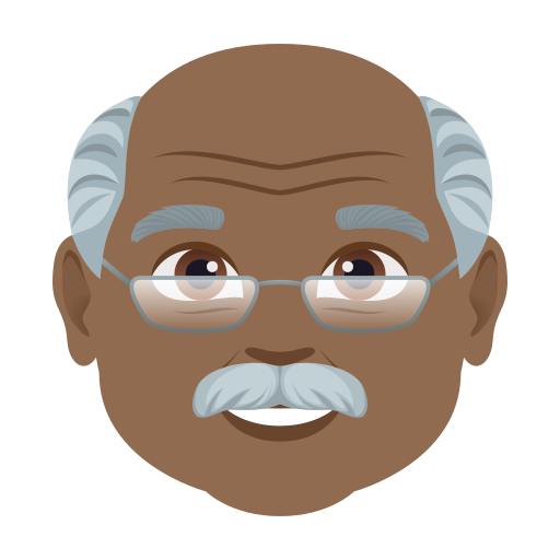 Homem Idoso: Pele Morena Escura para JoyPixels 10.0