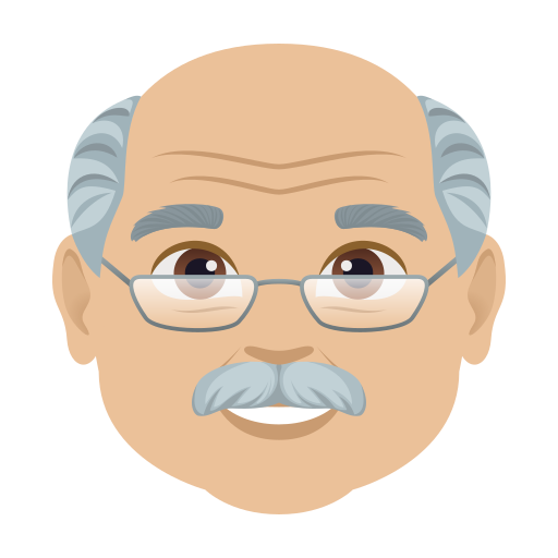 Літній чоловік: світлий тон шкіри для JoyPixels 10.0