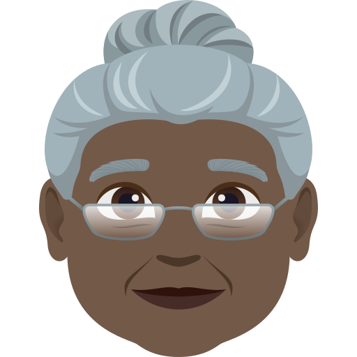 Idosa: Pele Escura para JoyPixels 10.0