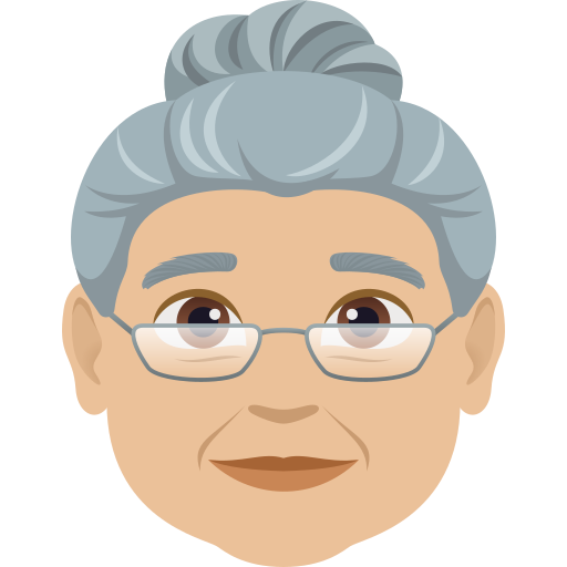 Пожилая женщина: светлый тон кожи для JoyPixels 10.0