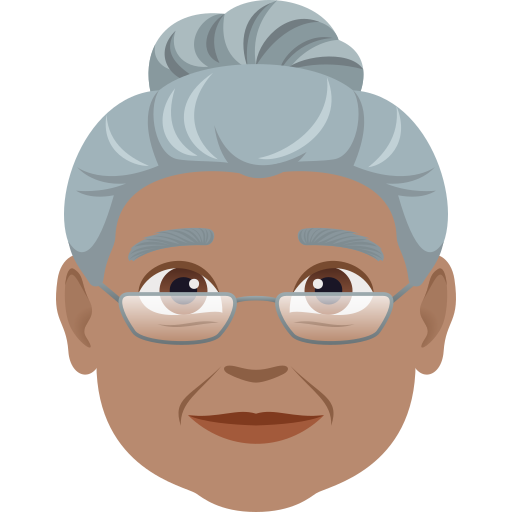 Idosa: Pele Morena para JoyPixels 10.0